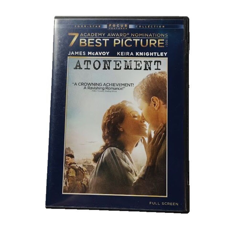 Atonement Drama Romance DVD Movie 2008 James McAvoy Keira Knightley